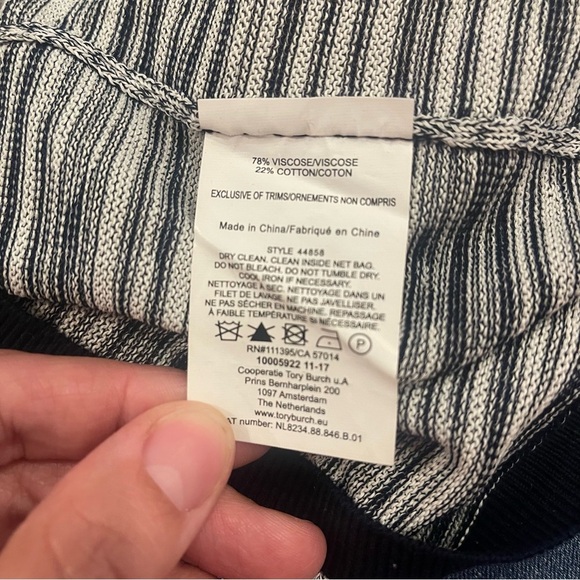 Tory Burch Arielle Turtle Neck Sweater Women’s XS Contrast Trim Preppy Designer - Picture 5 of 8